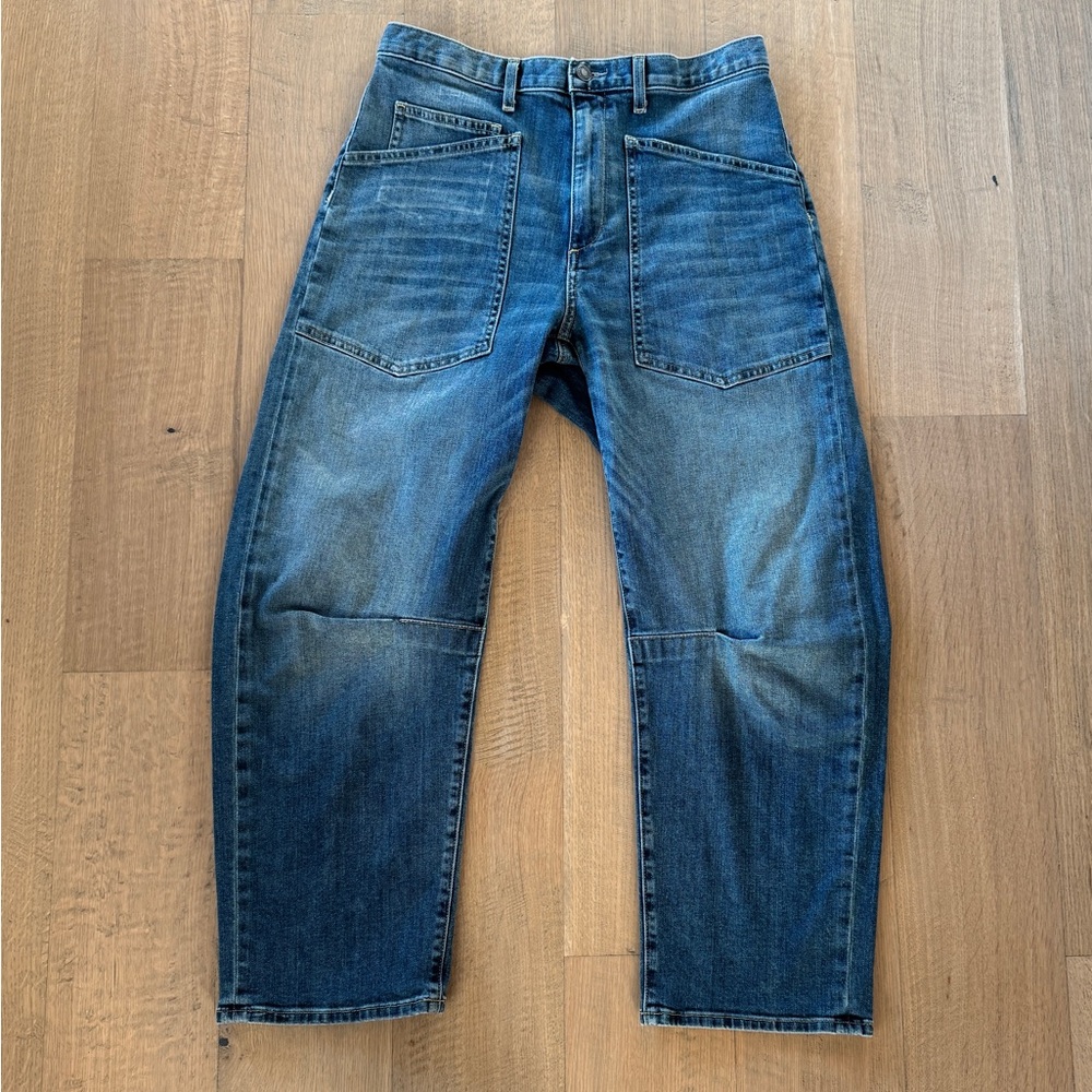 Nili Lotan Shon Jean size 28 classic wash barrel crop